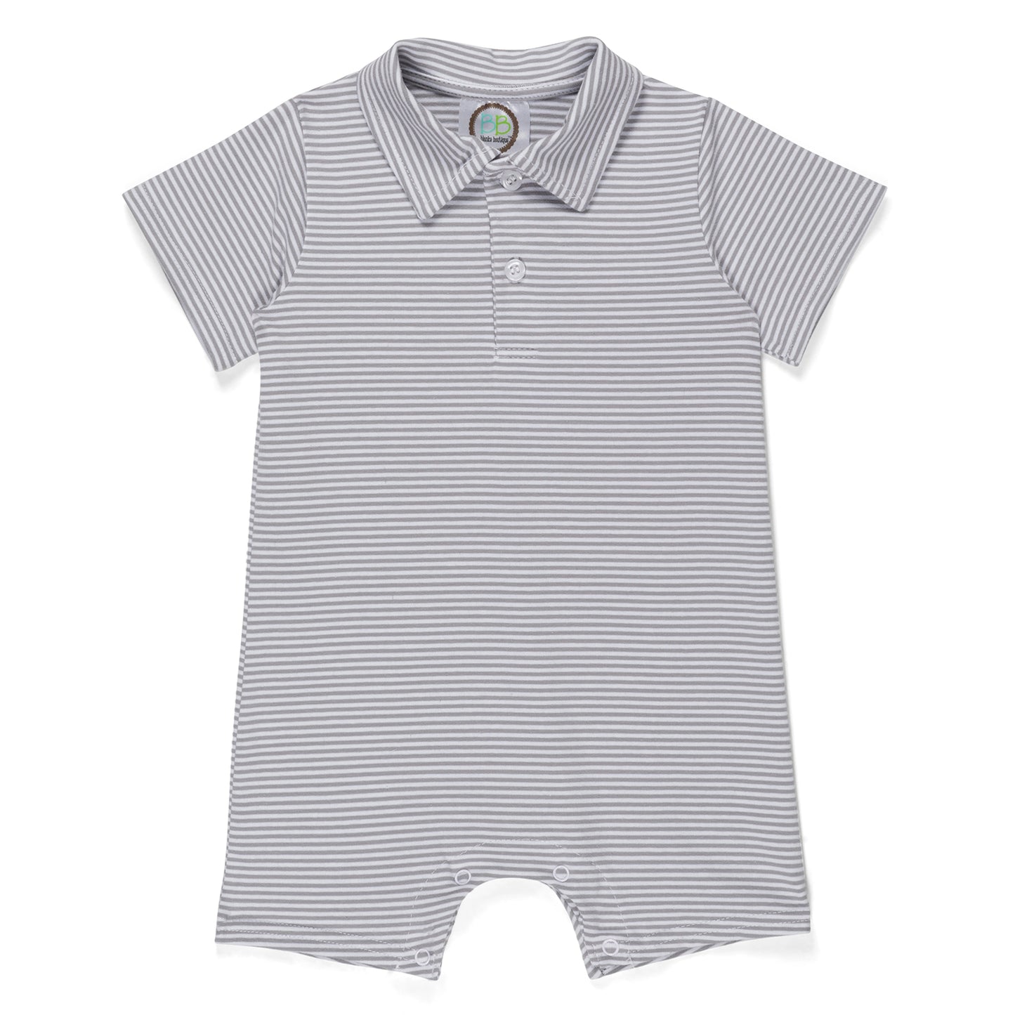 Personalized Boys Monogram Left Chest Romper