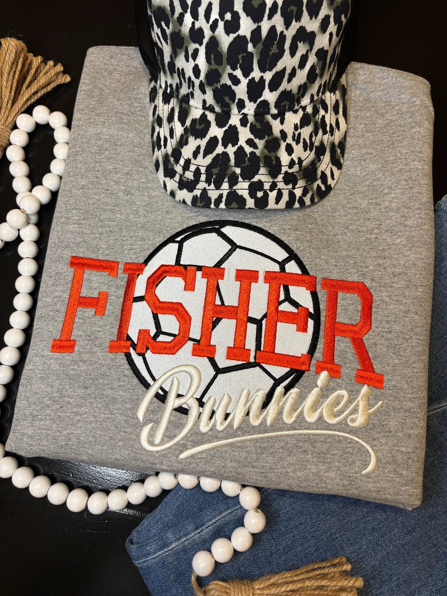 Custom Soccer Sweatshirt - Glitter Applique + 3D Puff