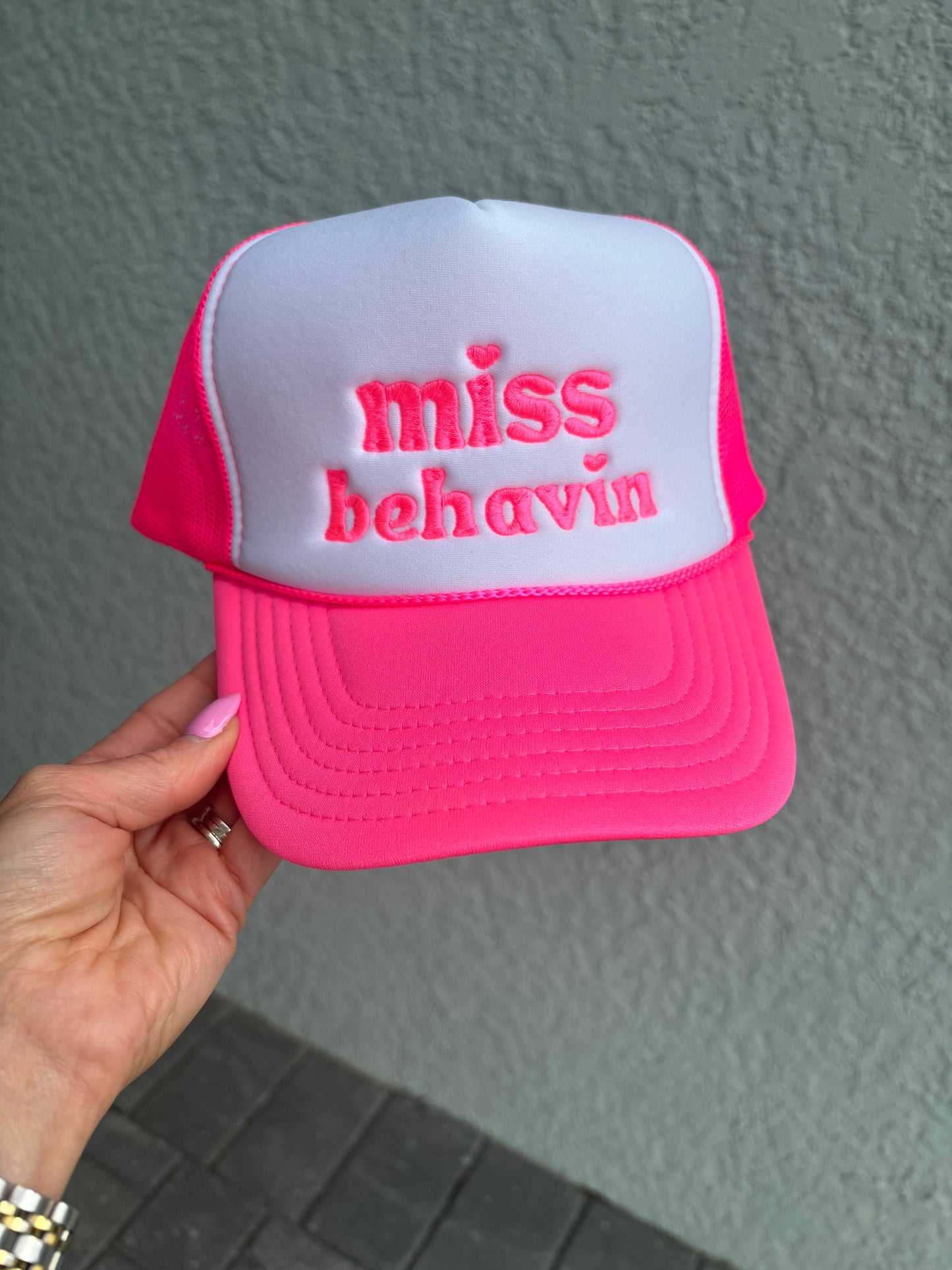 Miss Behavin Embroidered Hat
