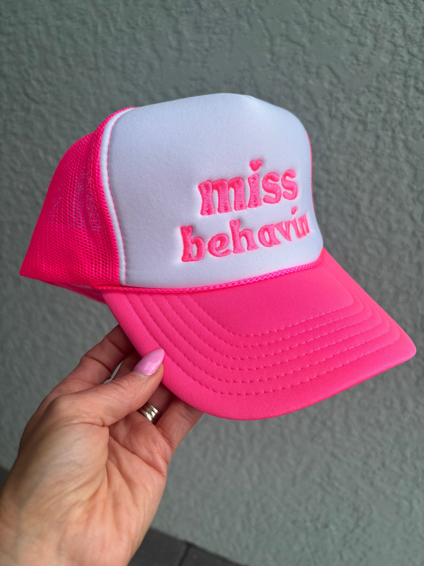 Miss Behavin Embroidered Hat