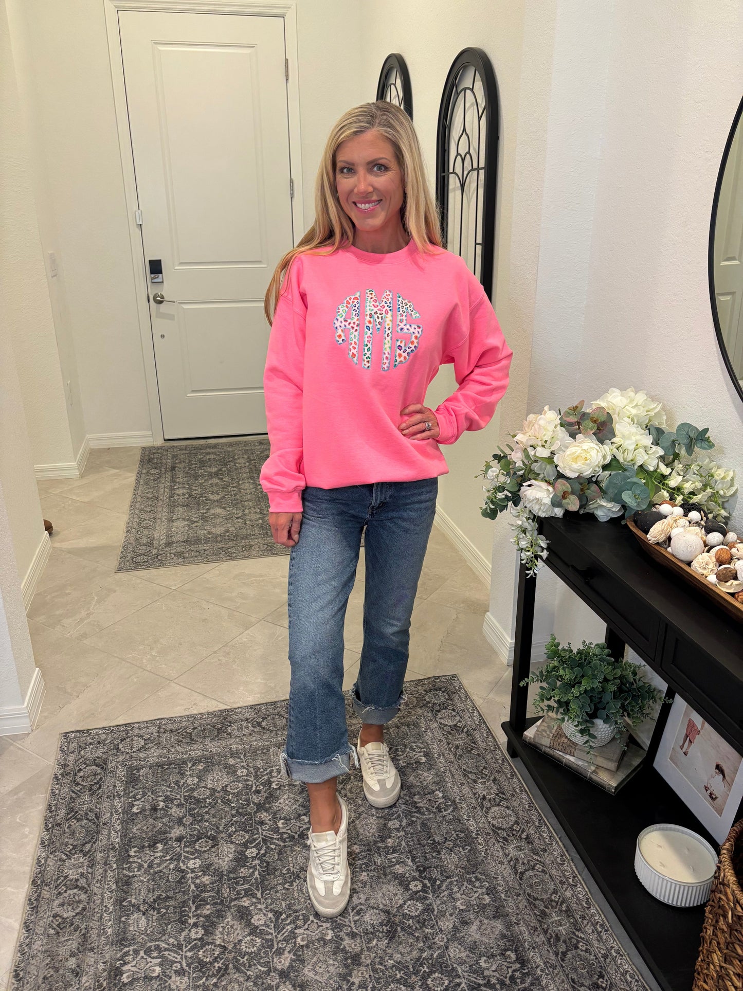 Applique Monogrammed Sweatshirt – ANY COLOR - ANY FABRIC