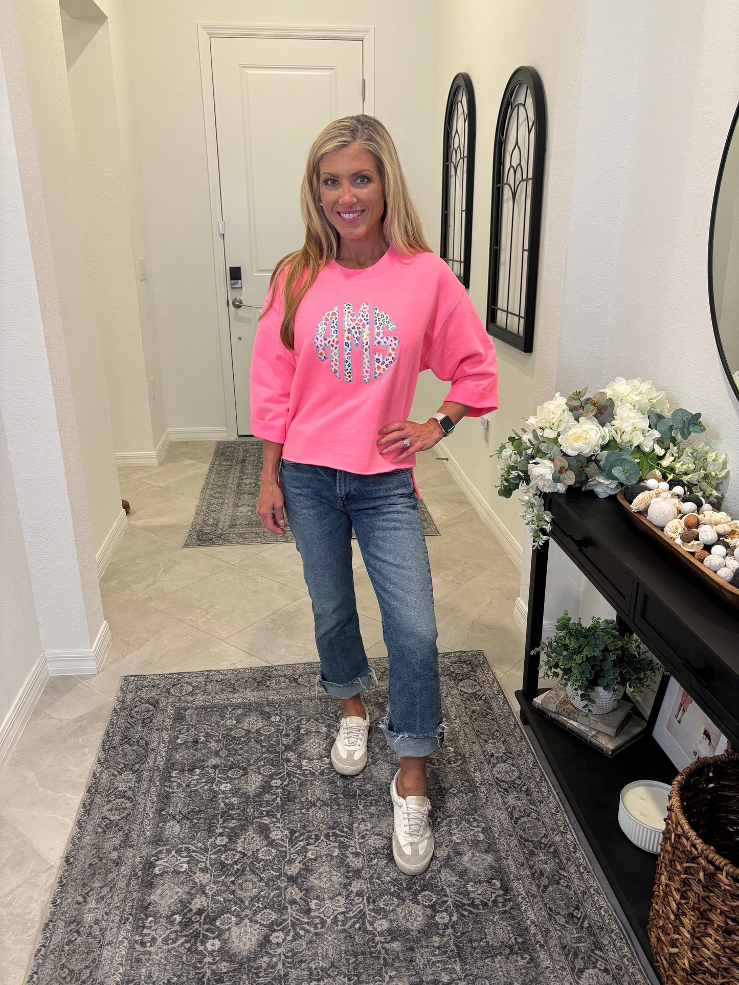 Applique Monogrammed Sweatshirt – ANY COLOR - ANY FABRIC
