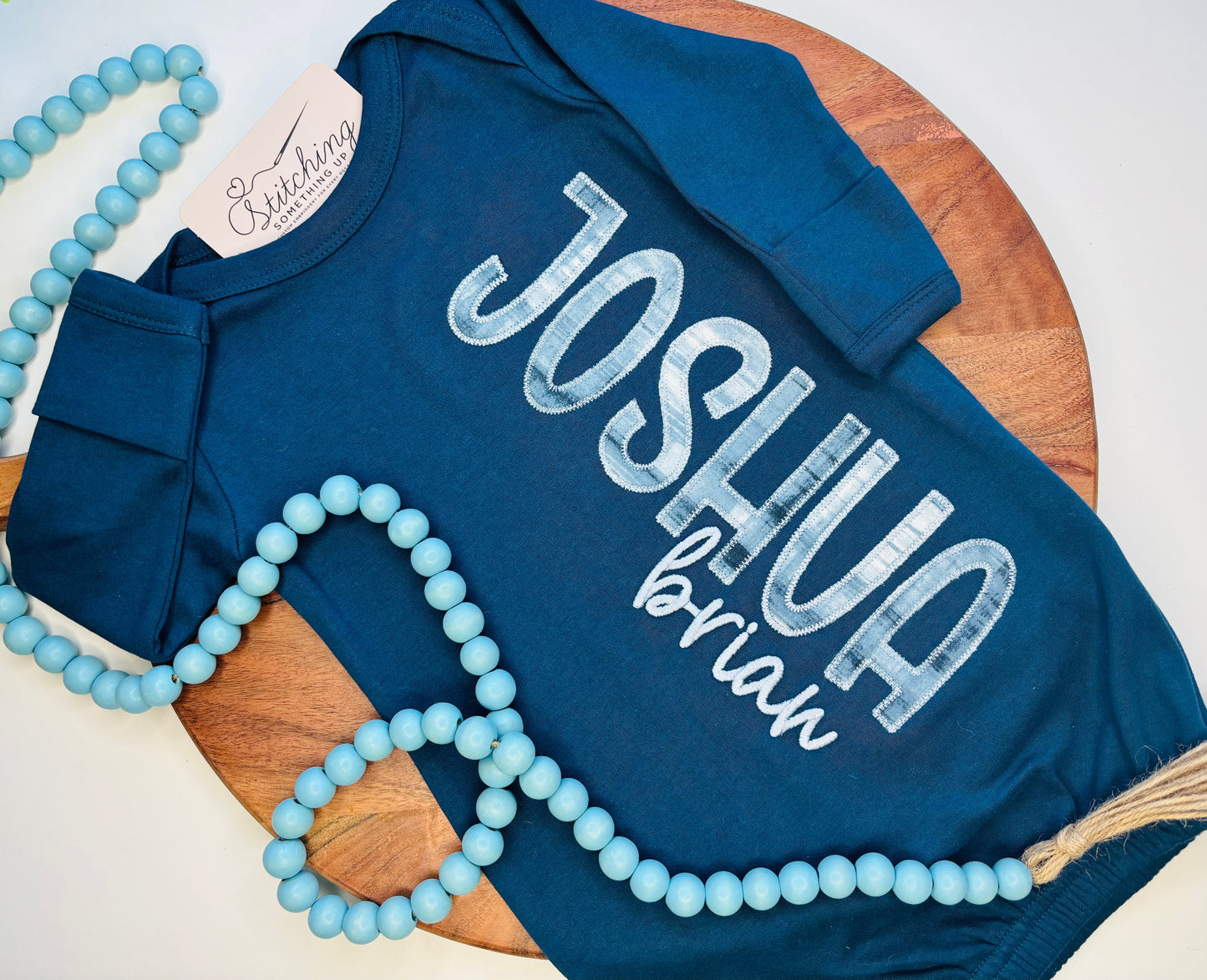 Personalized Coming Home Outfit - Baby Boy Applique Name Gown