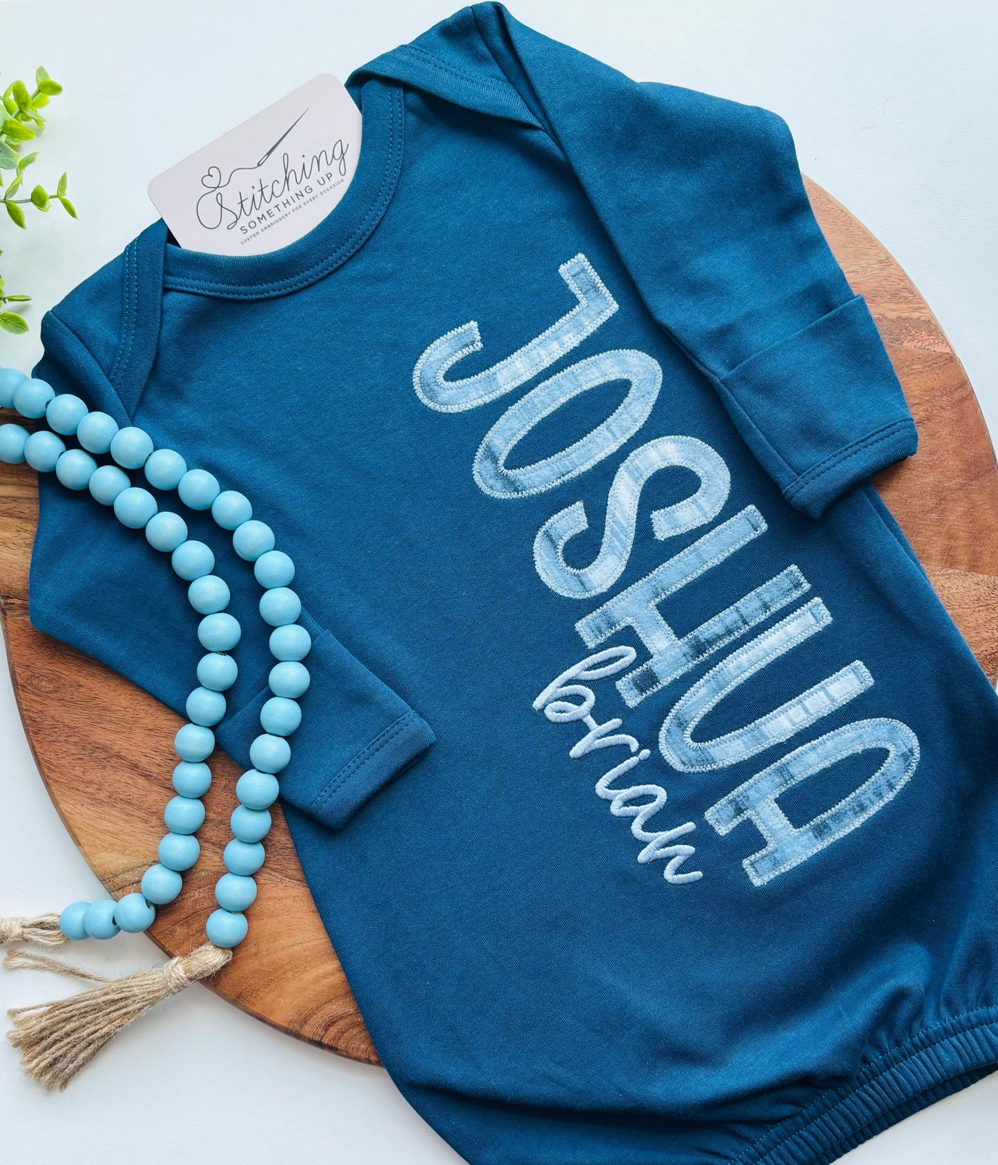 Personalized Coming Home Outfit - Baby Boy Applique Name Gown
