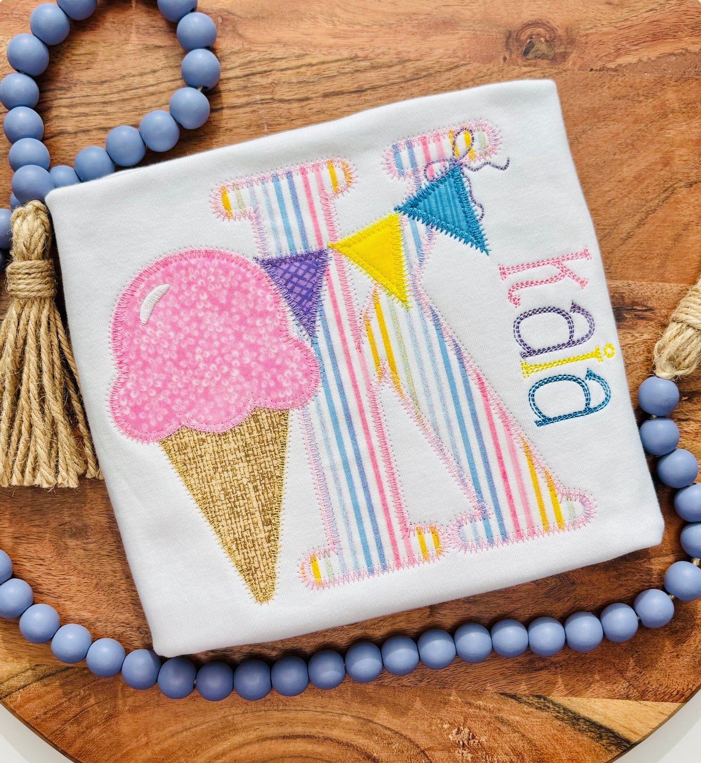 Personalized Ice Cream Initial Appliqué Shirt