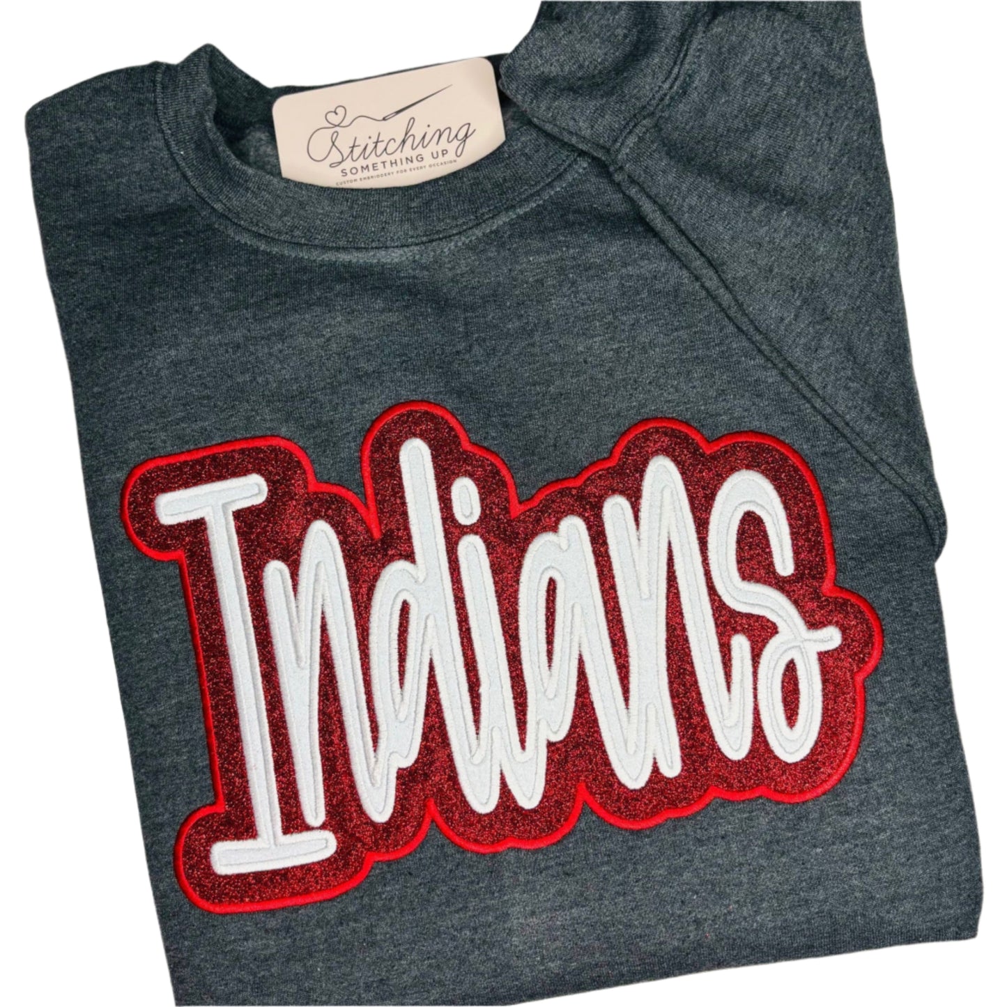 Custom Double Glitter Applique Top - ANY SCHOOL
