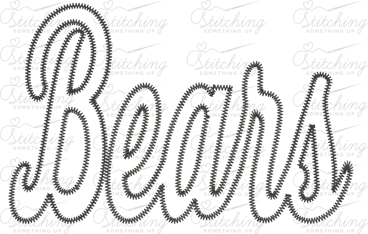 Bears Script Zig-Zag Appliqué Embroidery Design – Digital Download
