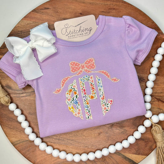 Personalized Scalloped Appliqué Monogram Top