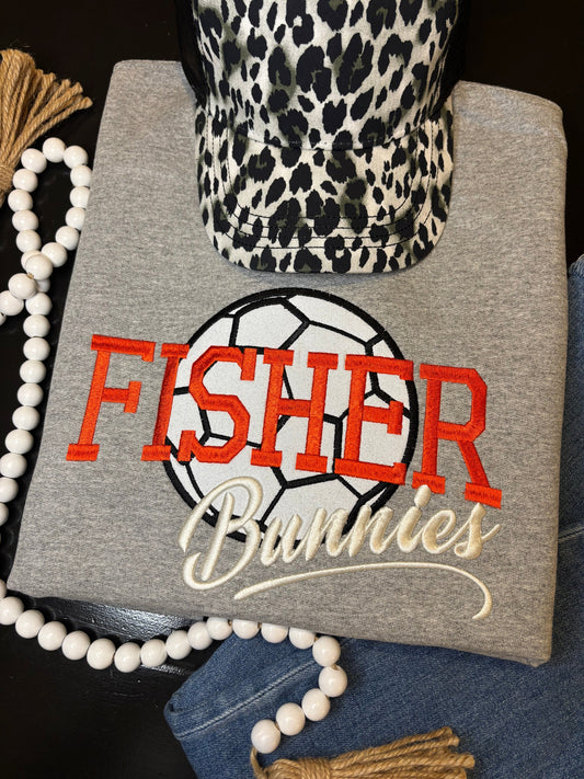 Custom Soccer Sweatshirt - Glitter Applique + 3D Puff