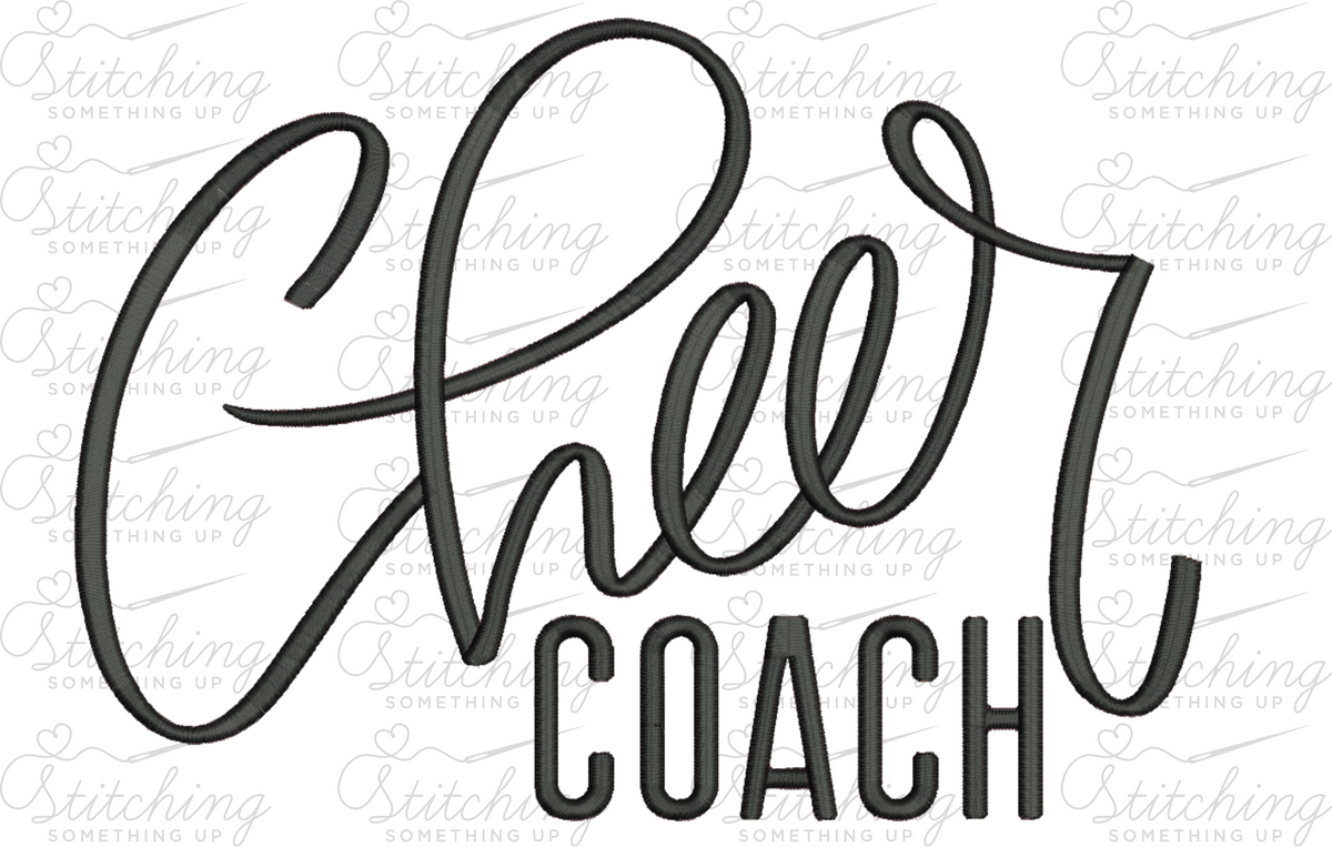 Cheer Coach Satin Stitch Embroidery Design – Digital Download