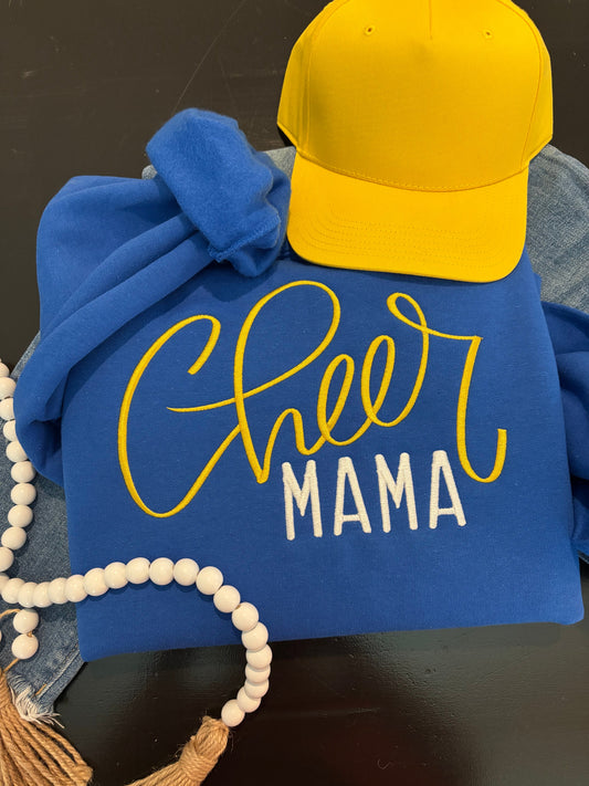 Cheer Mama Embroidered Sweatshirt – ANY TEAM - ANY COLOR