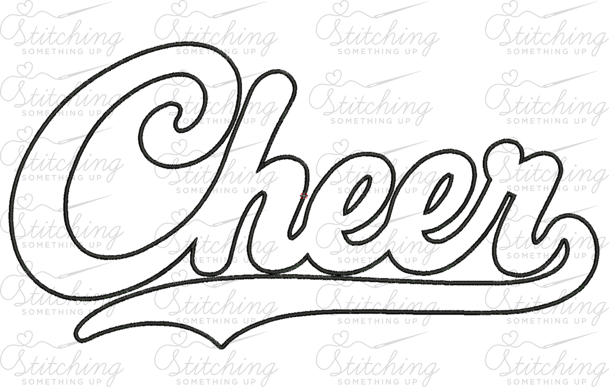Cheer Retro Satin Stitch Embroidery Design – Digital Download