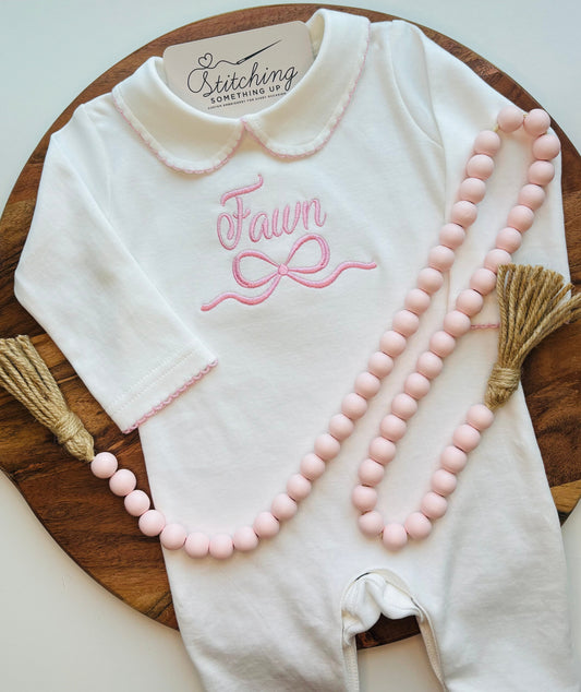 Personalized Coming Home Outfit - Baby Girl Bow