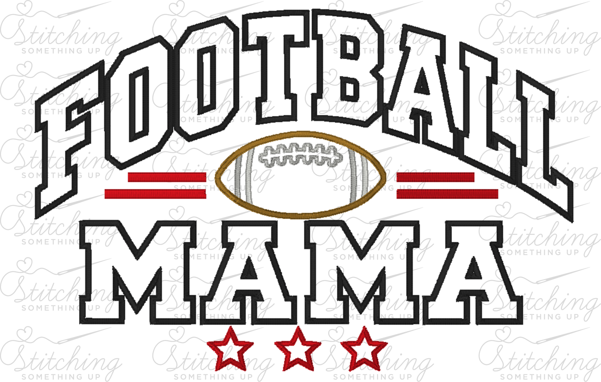 Football Mama Applique Design – Digital Download