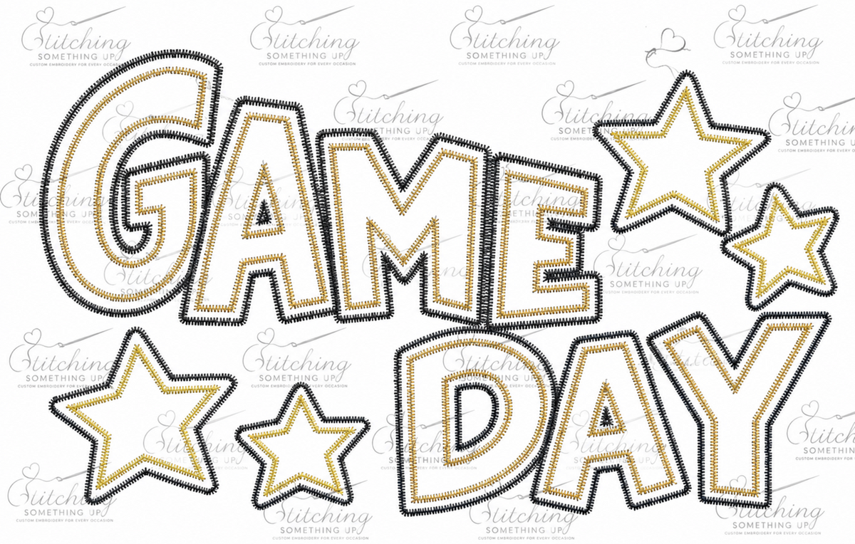 Game Day Appliqué Embroidery Design – Digital Download