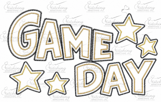 Game Day Appliqué Embroidery Design – Digital Download