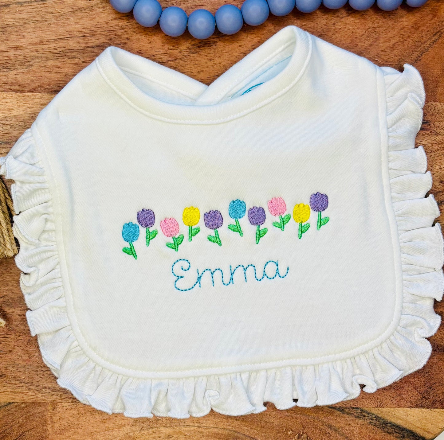 Personalized Baby Girl Burp Cloth & Bib Set