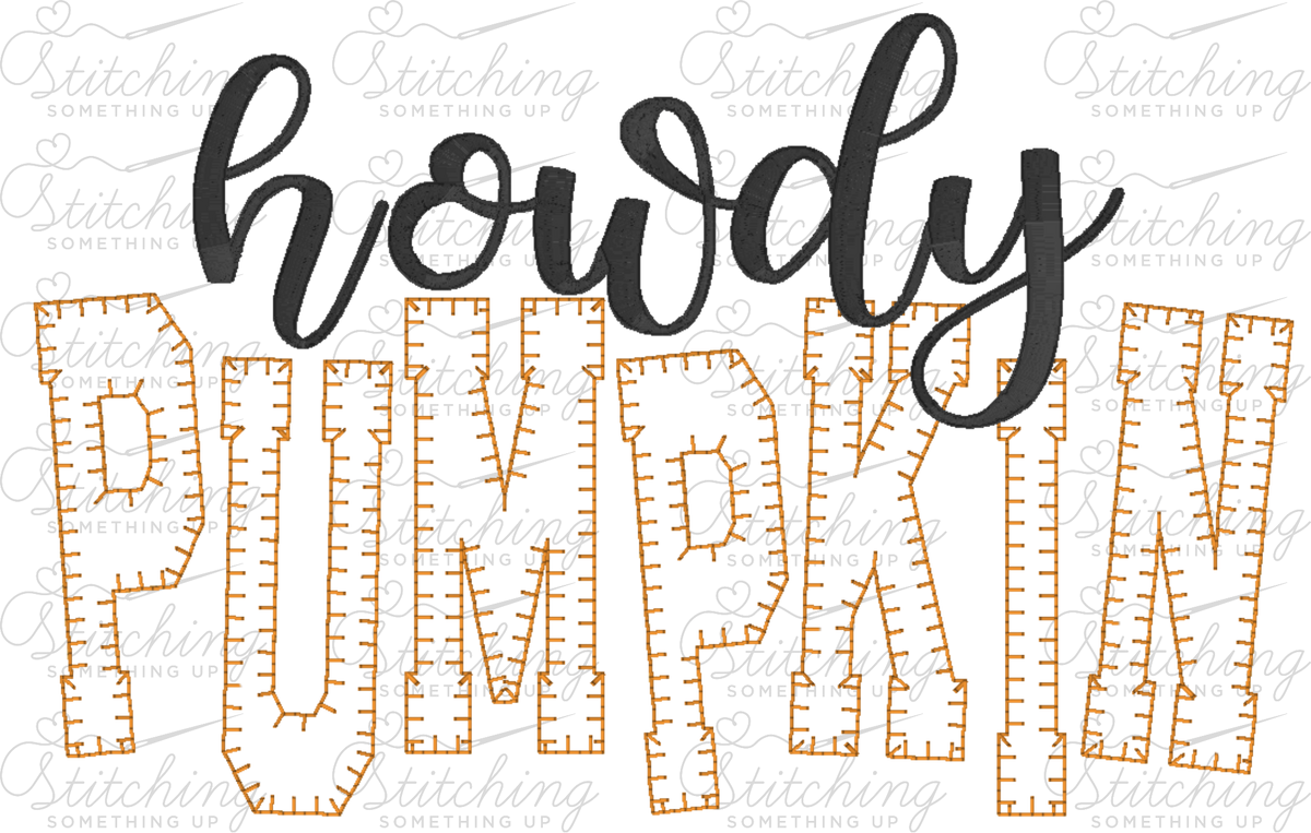 Howdy Pumpkin Appliqué Embroidery Design – Digital Download