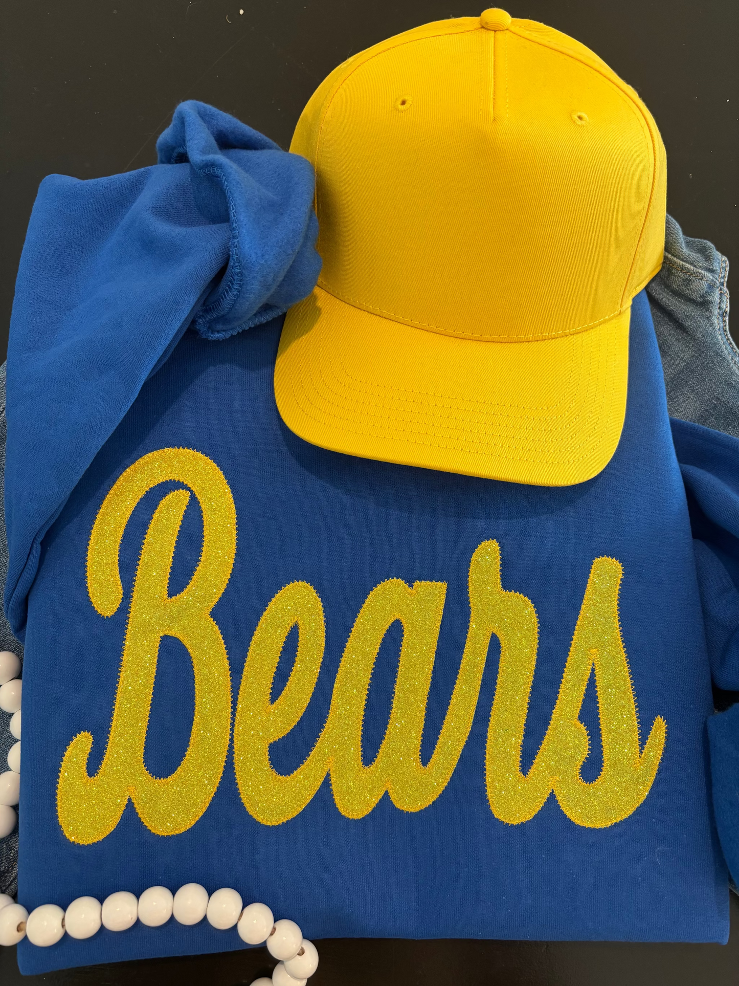 Custom Sports Script Zig-Zag Appliqué Sweatshirt - Any Team, Any Color