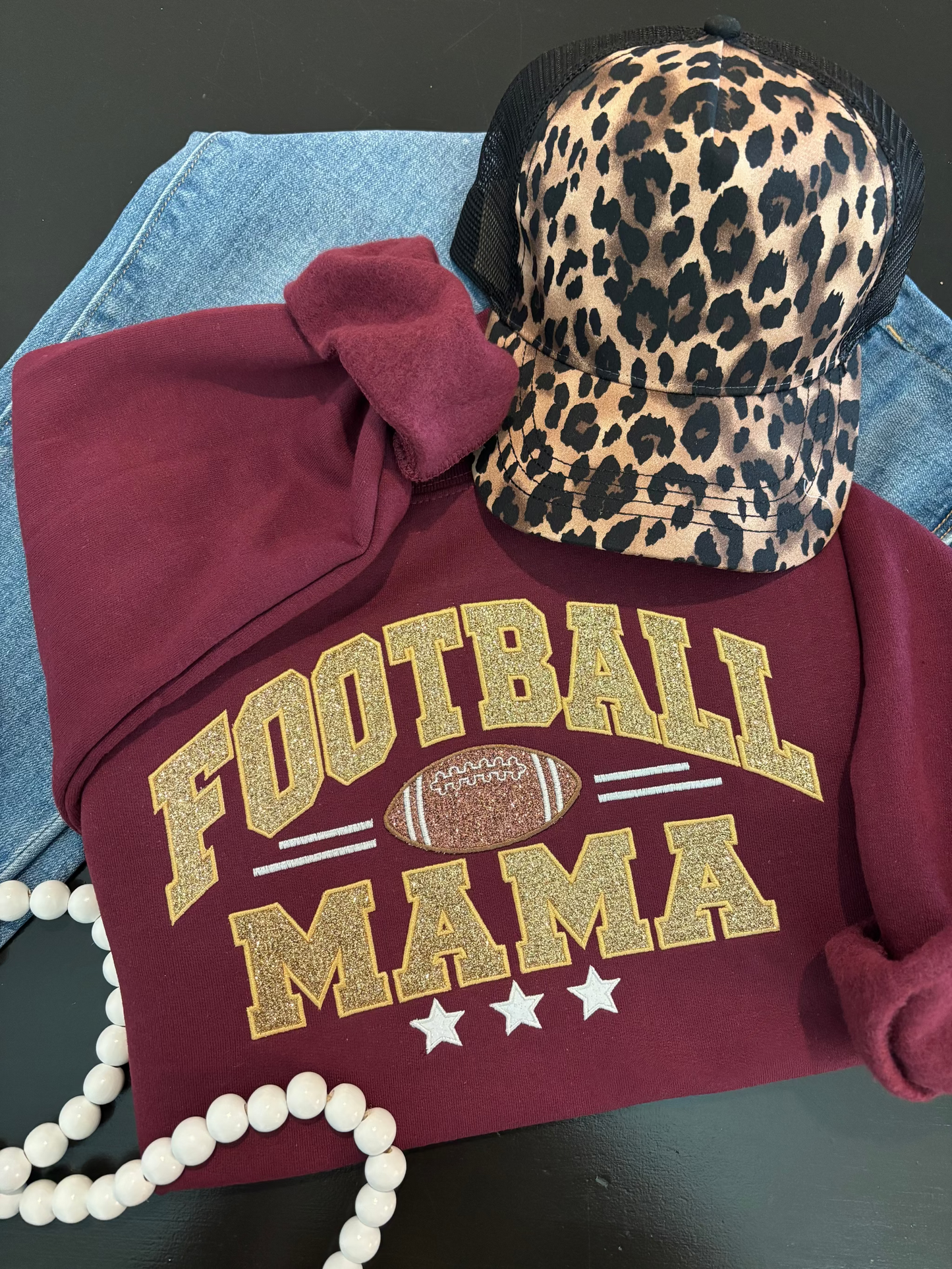 Custom Football Mama Embroidered Sweatshirt - Any Color