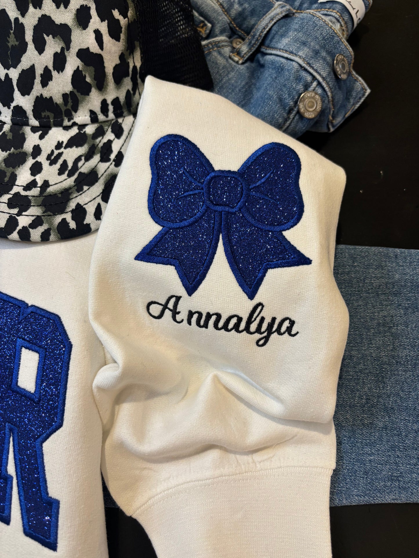 Custom Glitter Appliqué Cheer Mom Sweatshirt - ANY COLOR