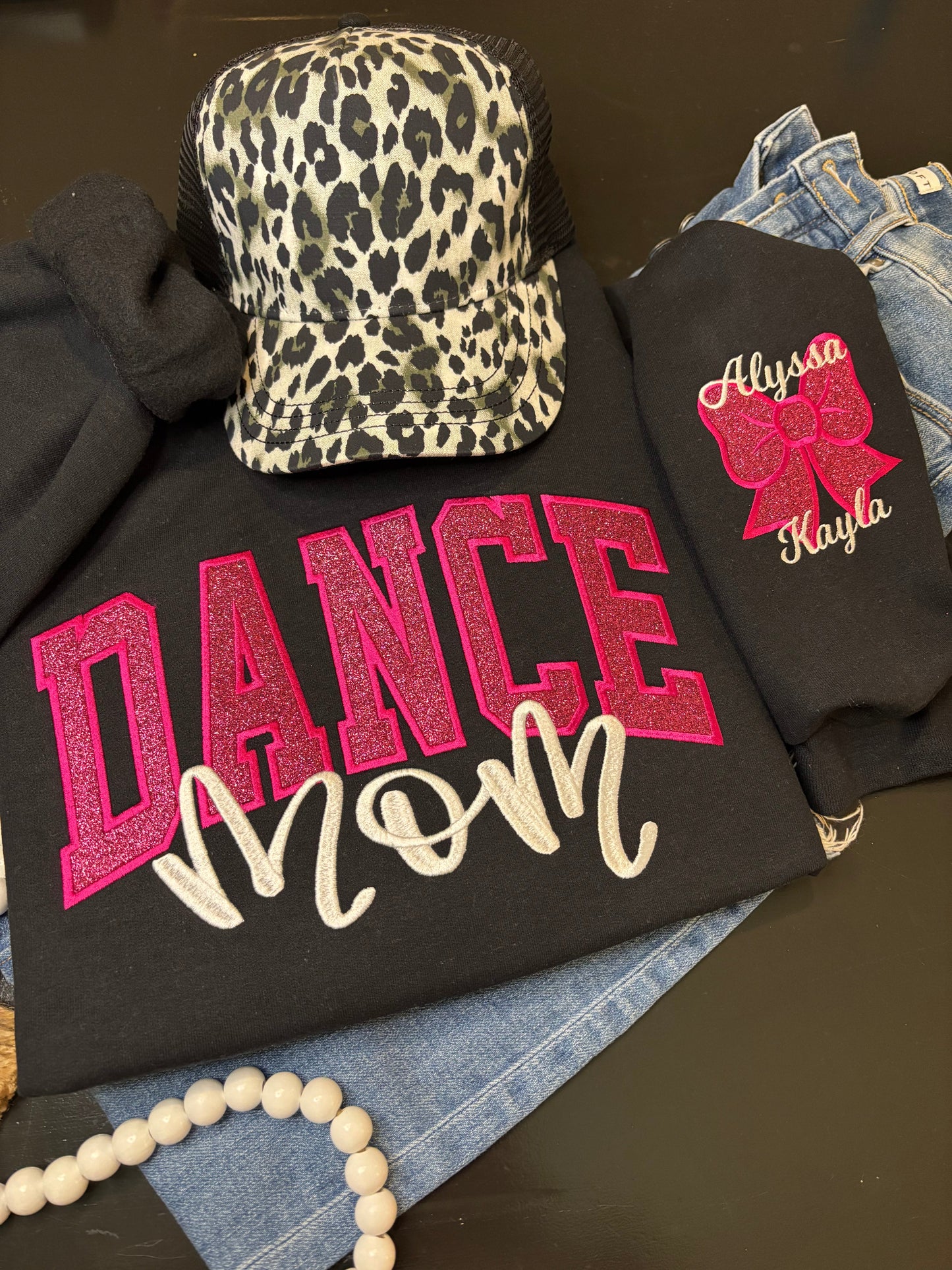 Custom Glitter Applique Dance Mom Sweatshirt - ANY COLOR