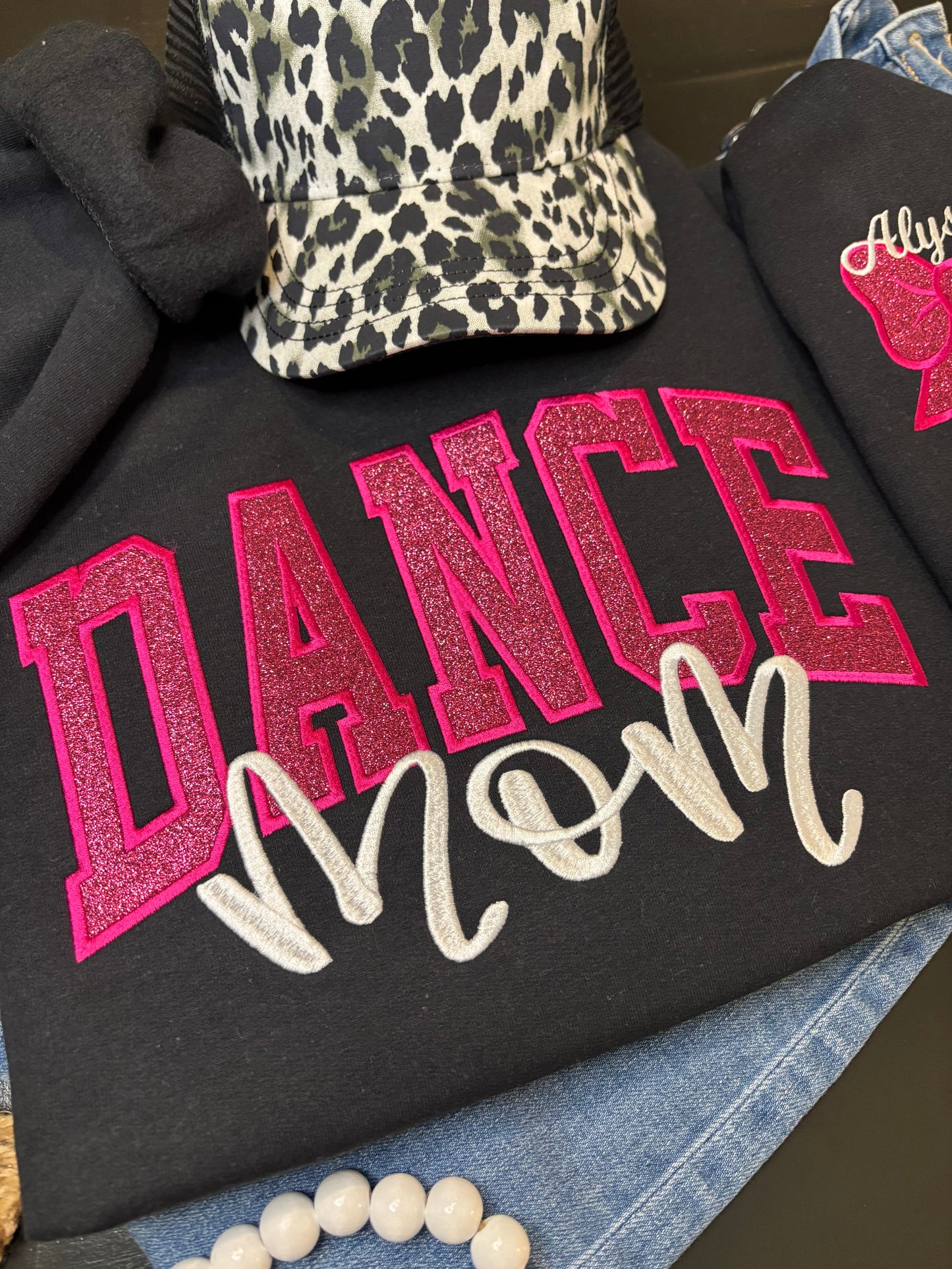 Custom Glitter Applique Dance Mom Sweatshirt - ANY COLOR
