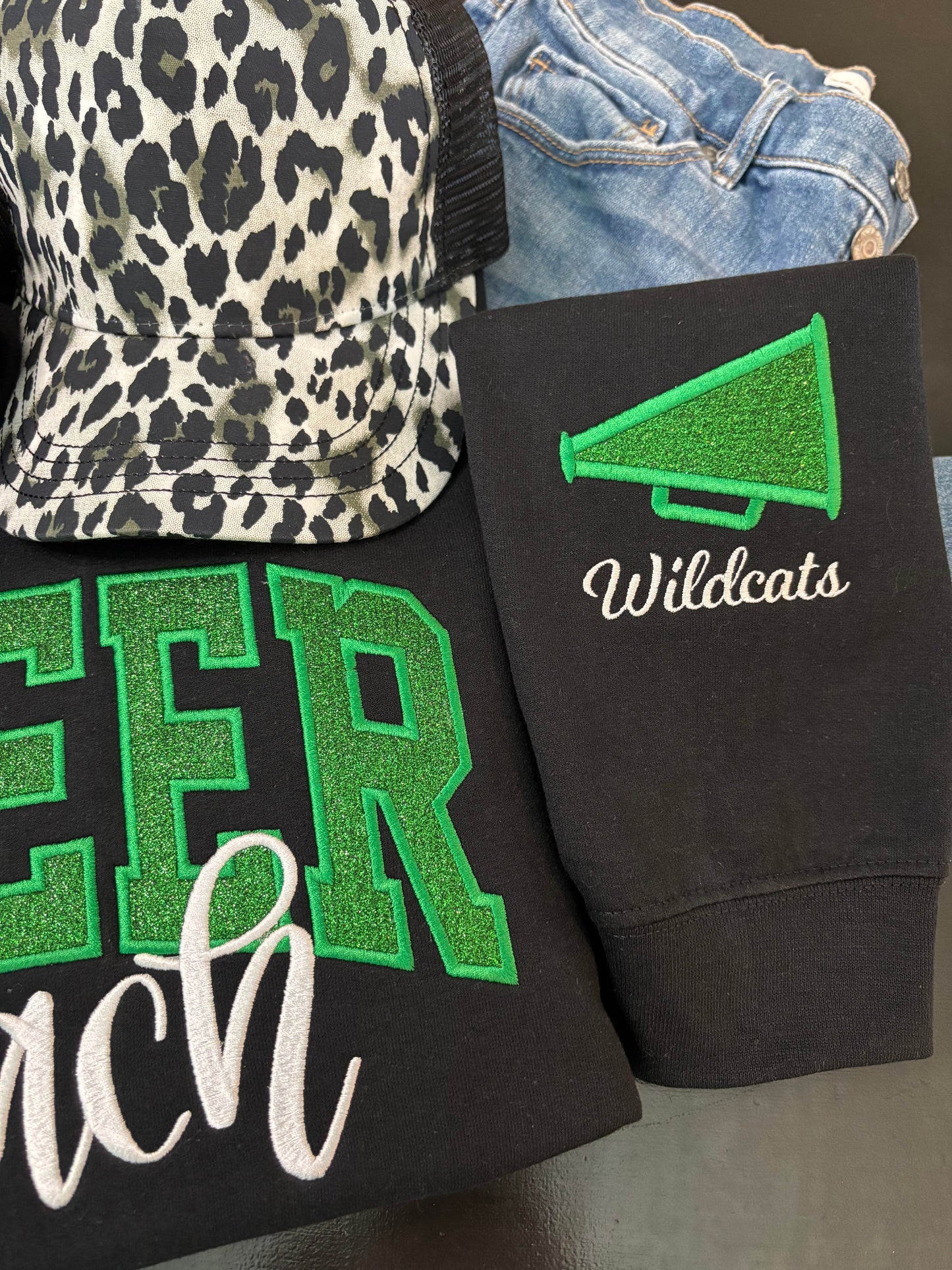Custom Glitter Appliqué Cheer Coach Sweatshirt - ANY COLOR