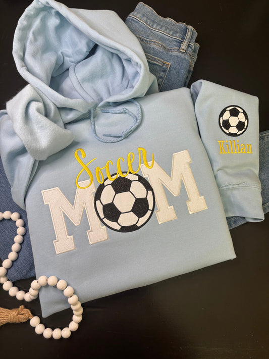 Glitter Appliqué Soccer Mom Sweatshirt - ANY COLOR
