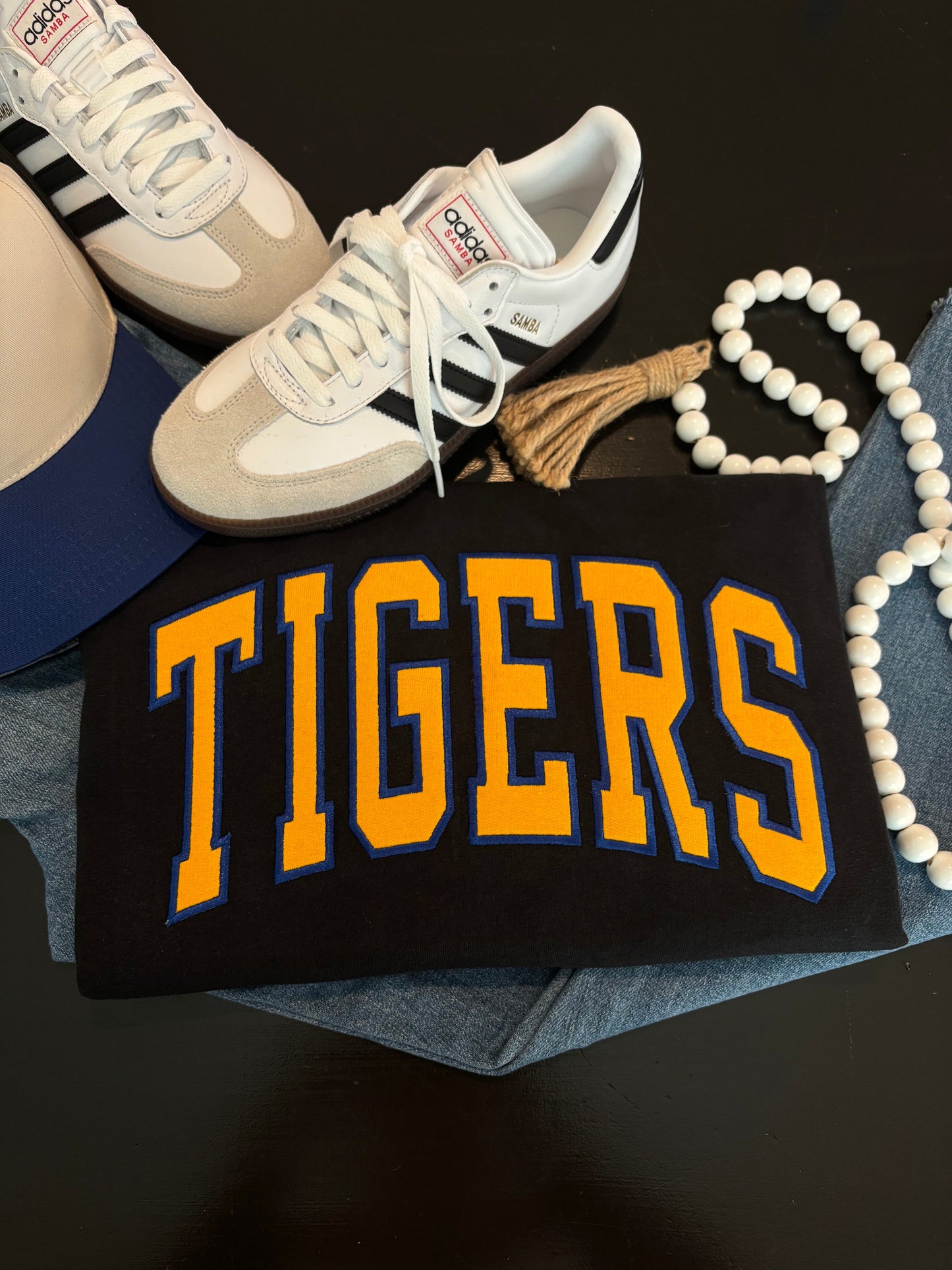 Vintage Varsity Game Day Appliqué Sweatshirt – ANY TEAM - ANY COLOR