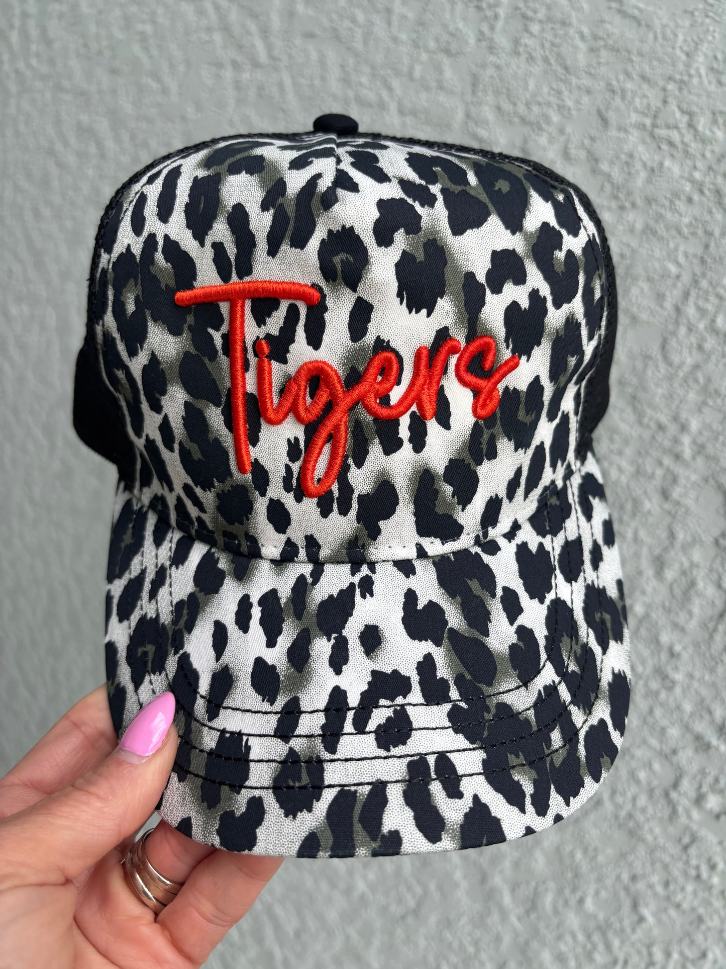 Leopard Hat with 3D Puff Team Name – Custom Embroidered in Any Thread Color