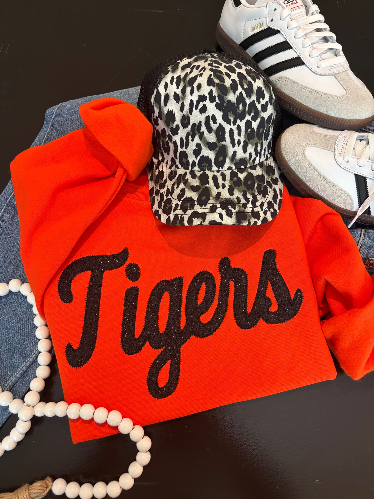 Custom Sports Script Zig-Zag Appliqué Sweatshirt - Any Team, Any Color