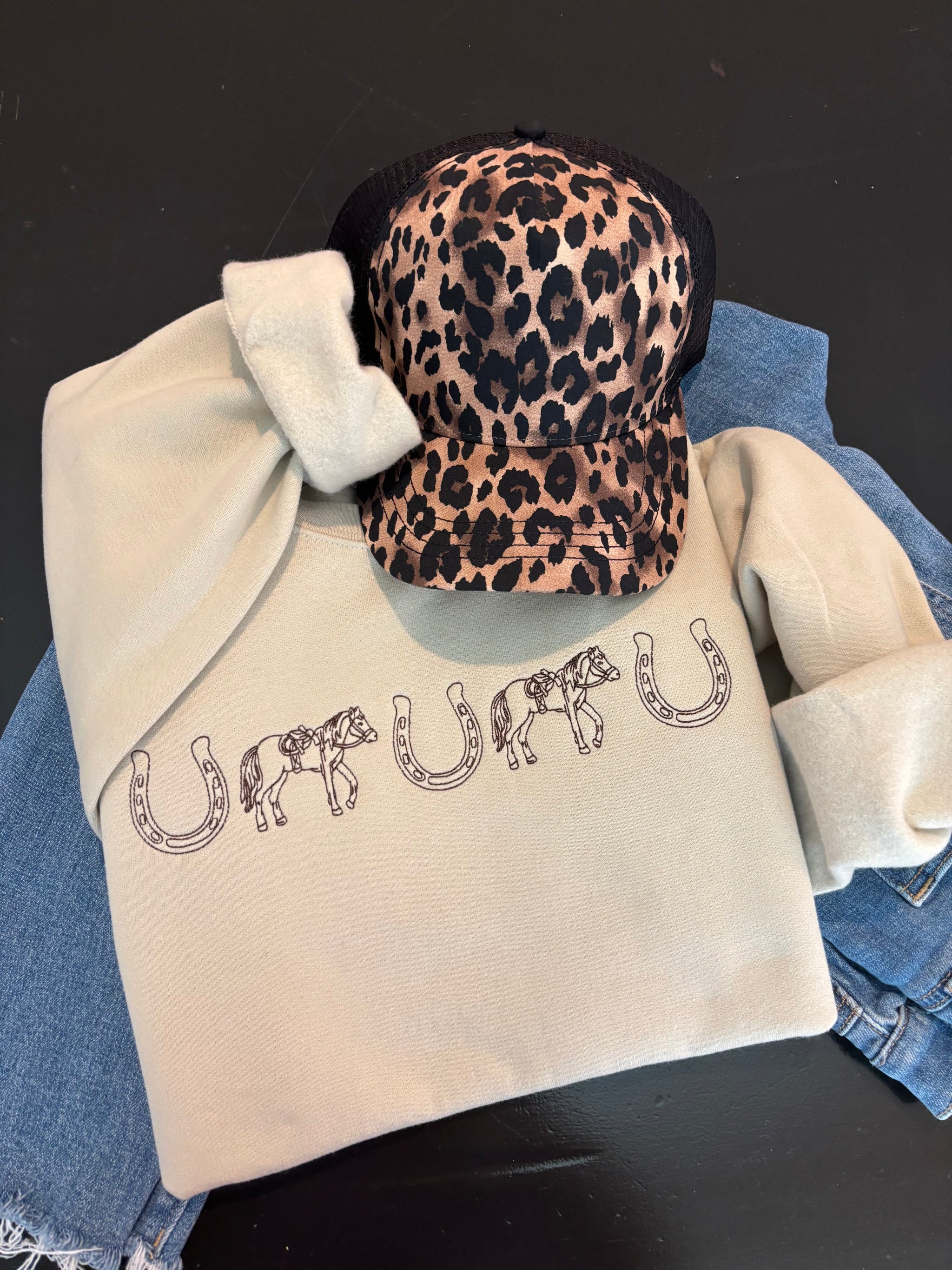 Saddle Up Embroidered Sweatshirt – ANY COLOR – Stitching Something Up, LLC
