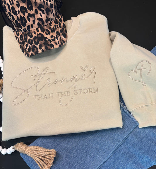 Stronger Than the Storm Embroidered Sweatshirt