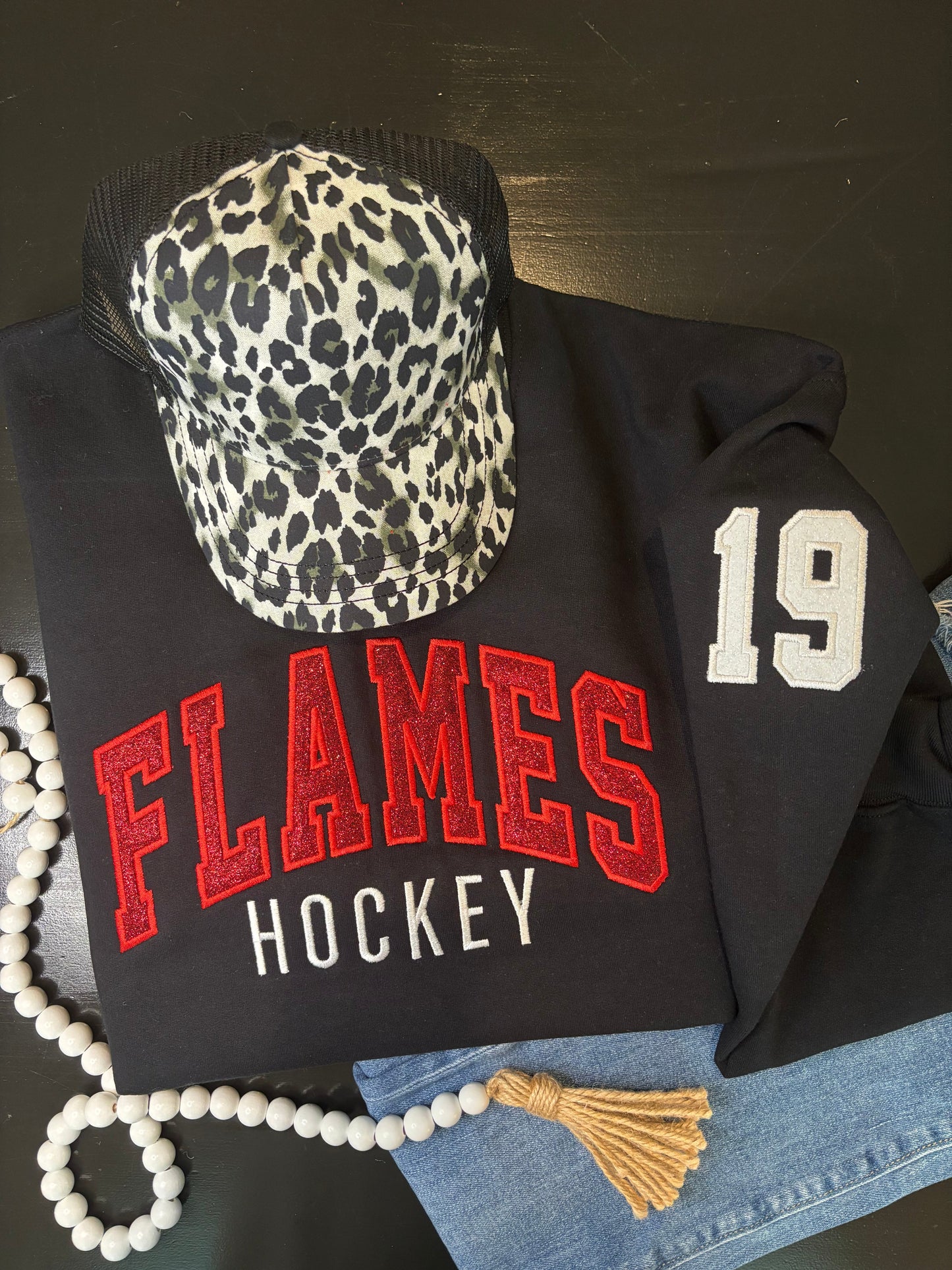 Custom Game Day Glitter Applique Sweatshirt - ANY TEAM, ANY SPORT, ANY COLOR