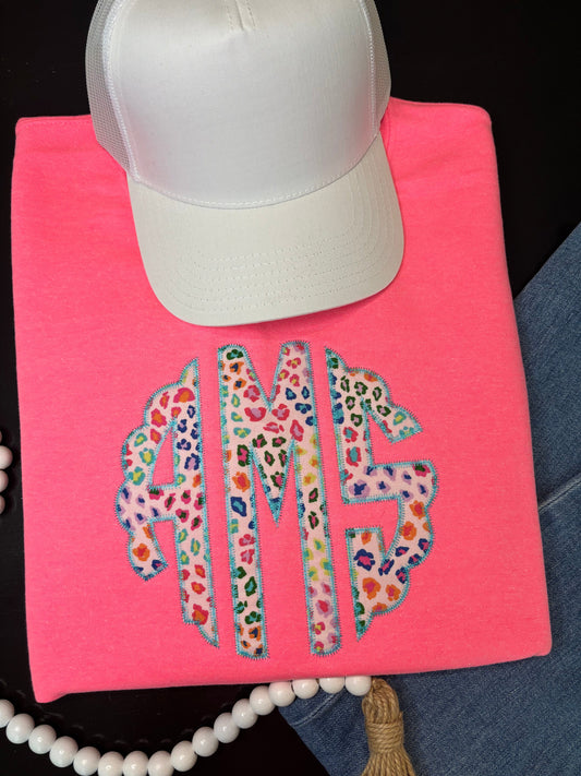 Applique Monogrammed Sweatshirt – ANY COLOR - ANY FABRIC