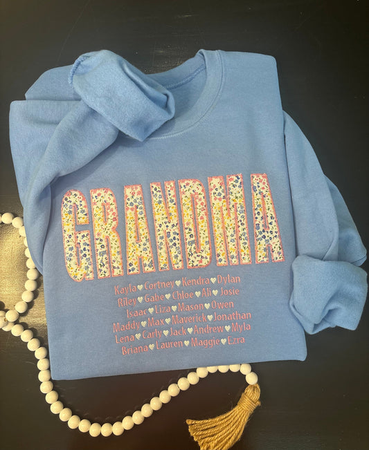 Custom Grandparent Applique Sweatshirt