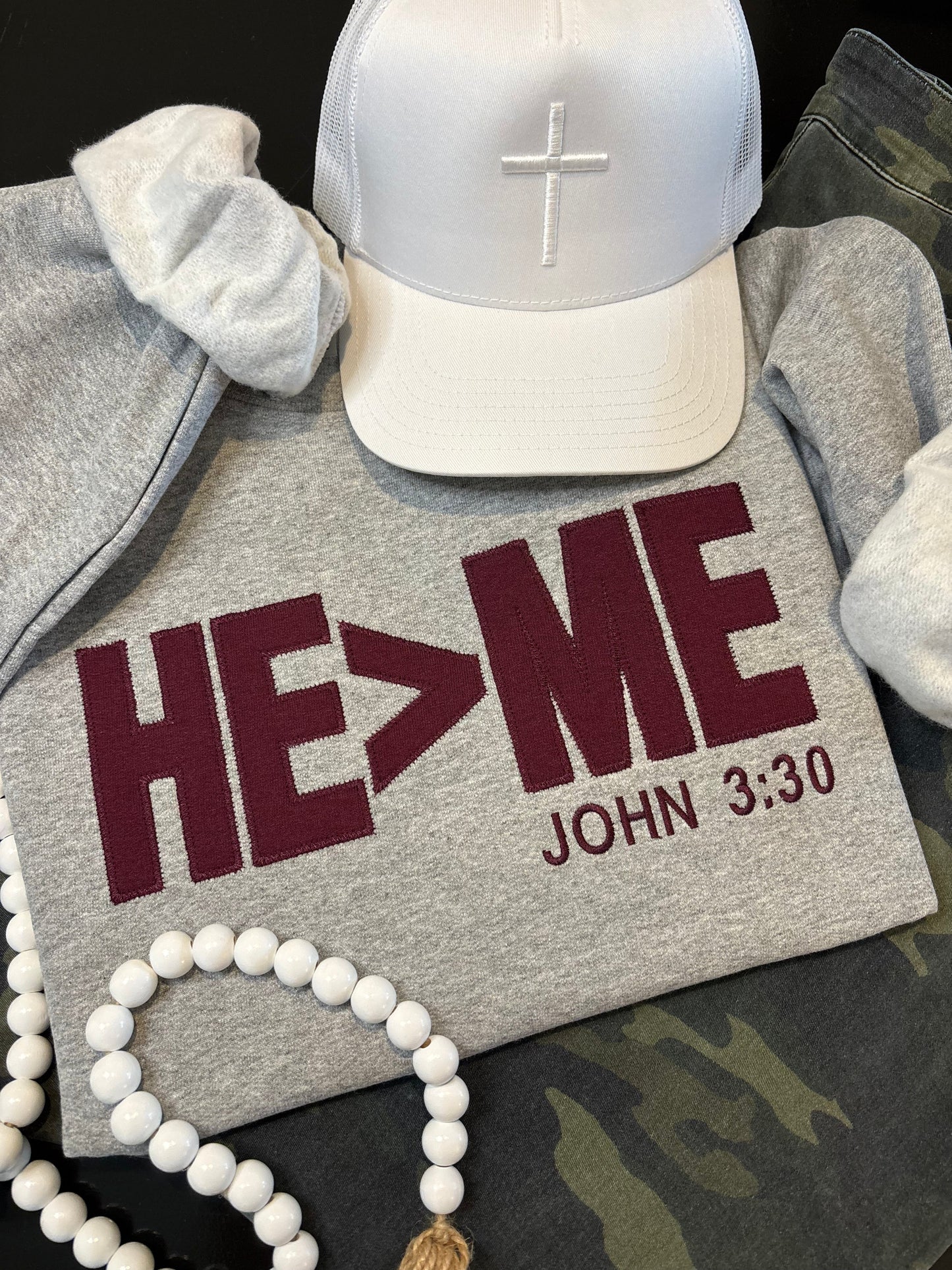 HE>ME | John 3:30 Sweatshirt - ANY COLOR