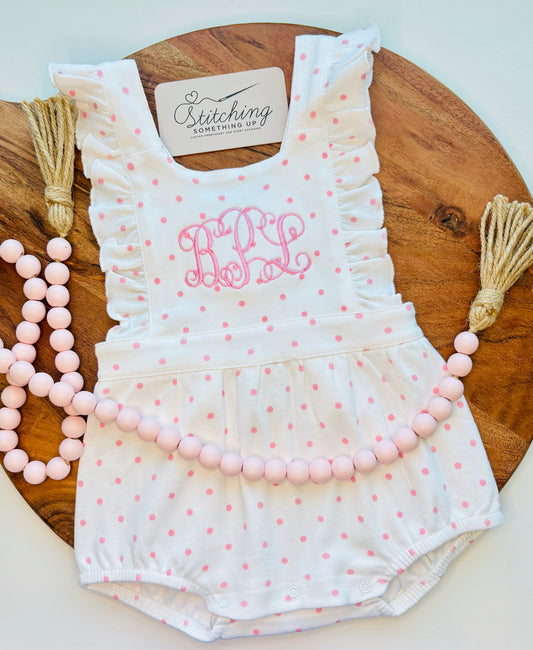 Personalized Vintage Ruffled Romper