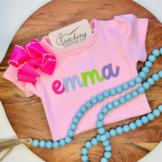 Personalized Rainbow Monogram Tee