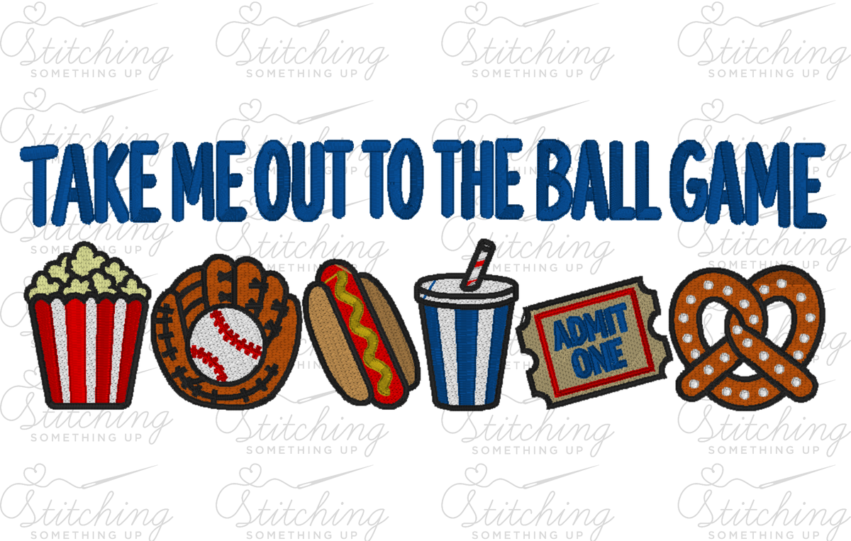 Take Me Out to the Ball Game Embroidery Design – Digital Download