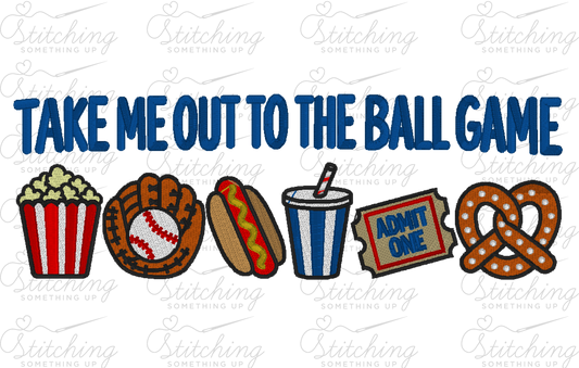Take Me Out to the Ball Game Embroidery Design – Digital Download