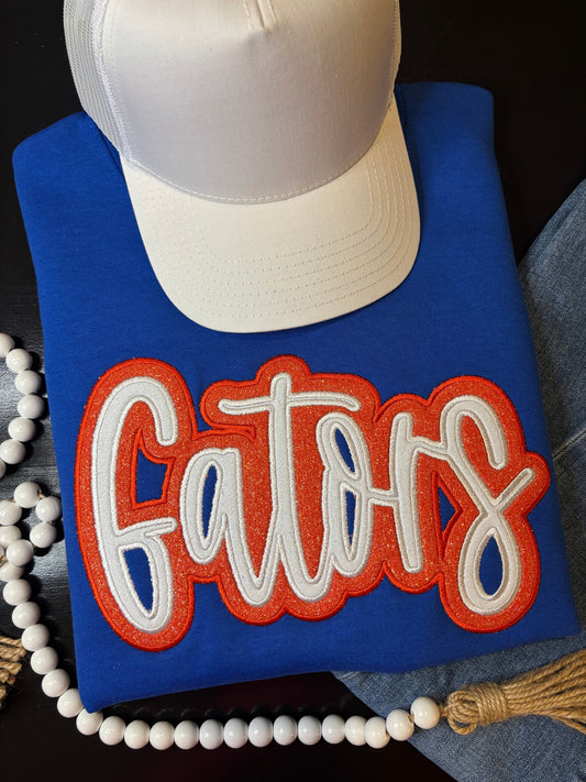 Custom Double Glitter Applique Top - ANY SCHOOL
