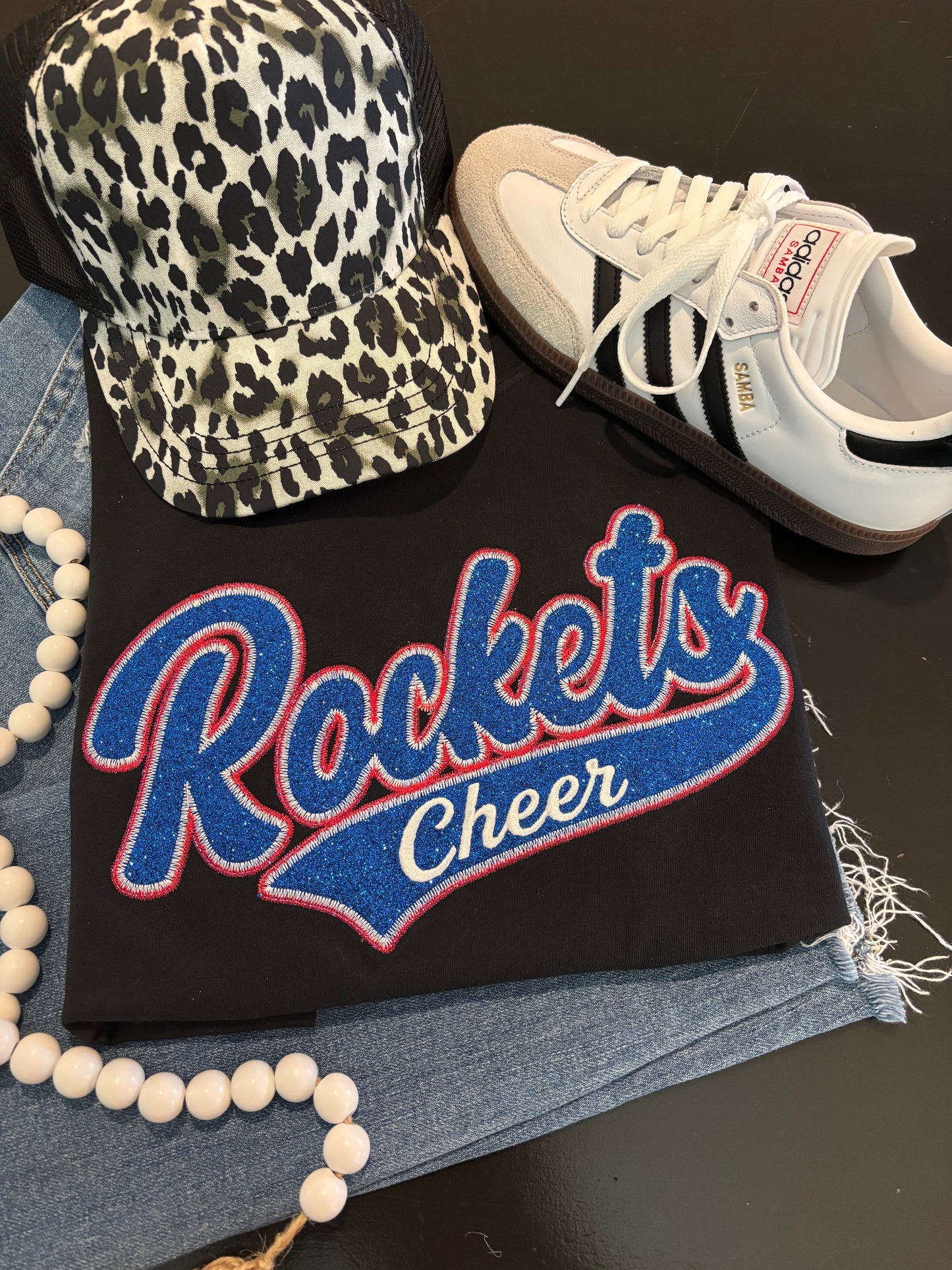 Custom Retro Varsity Glitter Appliqué Sweatshirt - ANY TEAM - ANY COLOR - ANY SPORT