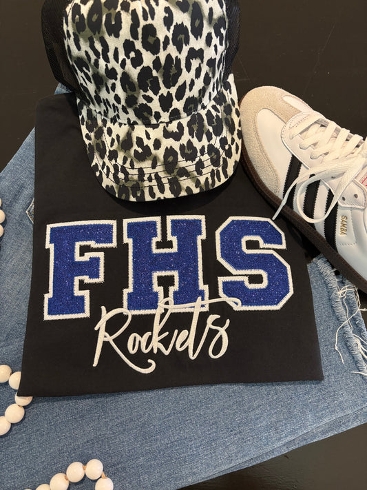Custom Varsity Letter Glitter Appliqué Sweatshirt - ANY TEAM - ANY COLOR