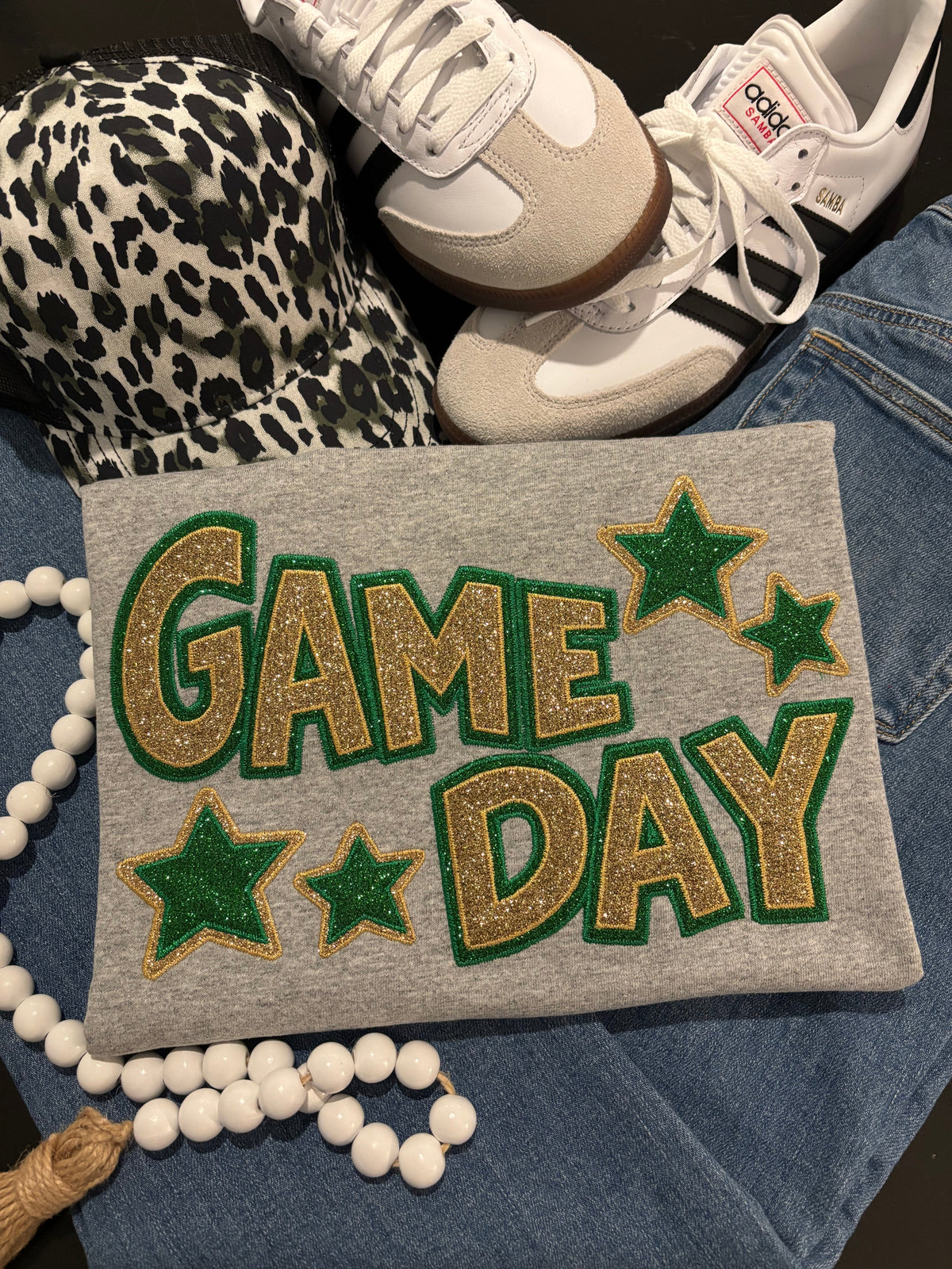 Custom Game Day Glitter Appliqué Sweatshirt - Any Color