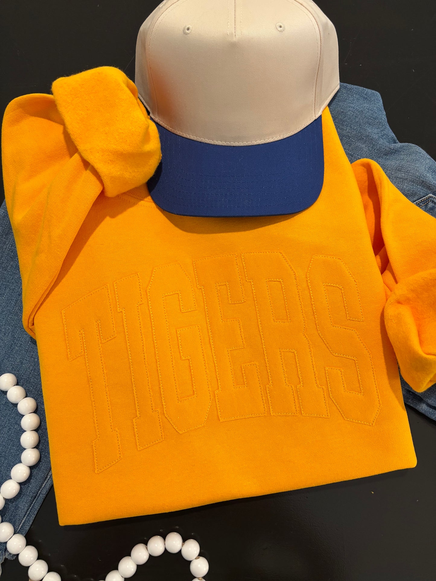 Monochromatic Game Day Appliqué Sweatshirt - ANY TEAM - ANY COLOR