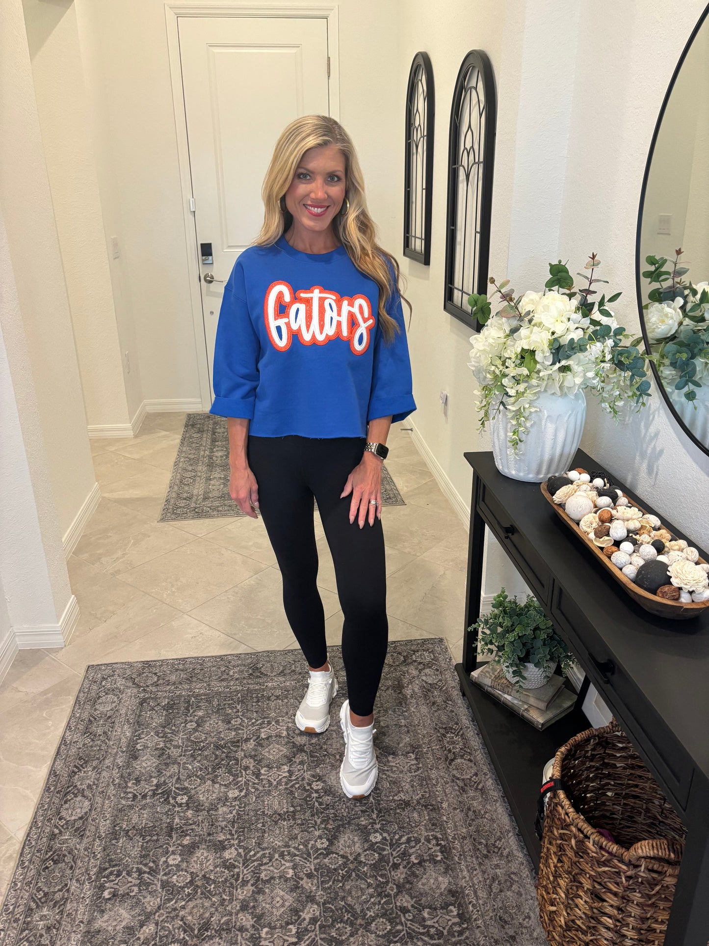 Custom Double Glitter Applique Top - ANY SCHOOL